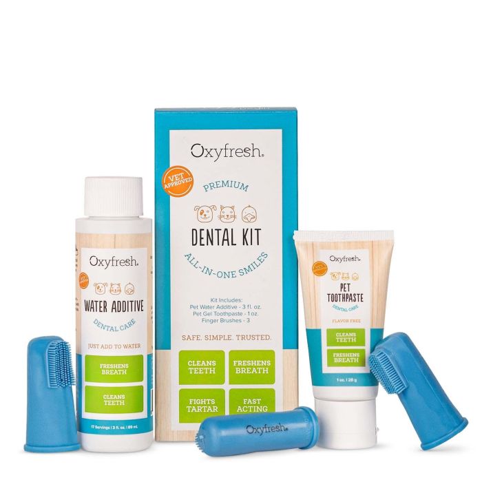 Oxyfresh Dental Kit, Kokeilupakkaus liuos 89 ml, geeli 28 g, sormiharjat 3 kpl 1 kpl