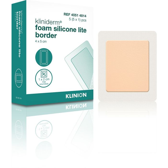 Kliniderm Foam Silicone Thin Border kiinnittyvä sidos 10 x 10 cm 5 kpl kuva 2