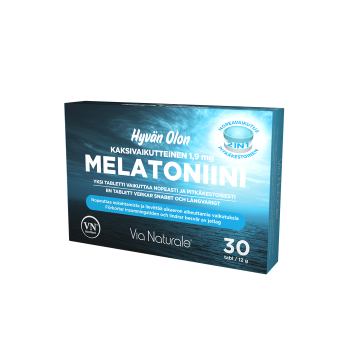 Via Naturale Melatoniini 1,9 mg Kaksivaikutteinen 30 tabl