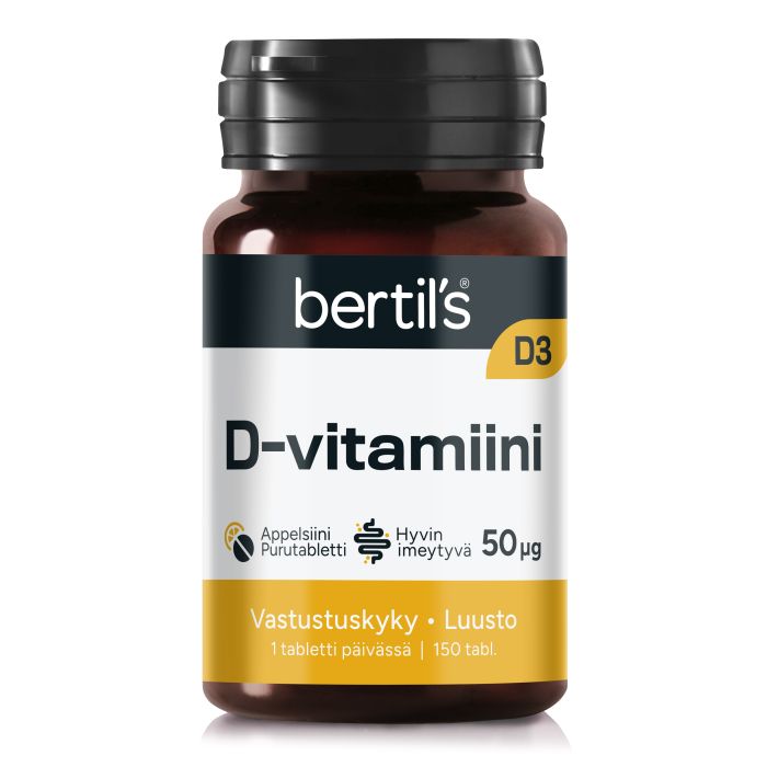 bertils D3-vitamiini 50 mikrog 150 tabl kuva 1