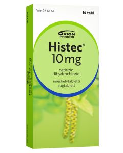 HISTEC imeskelytabletti, puristettu 10 mg 14 fol