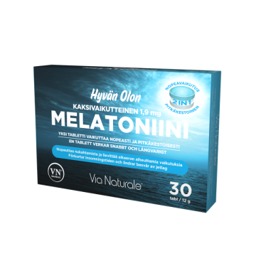Via Naturale Melatoniini 1,9 mg Kaksivaikutteinen 30 tabl